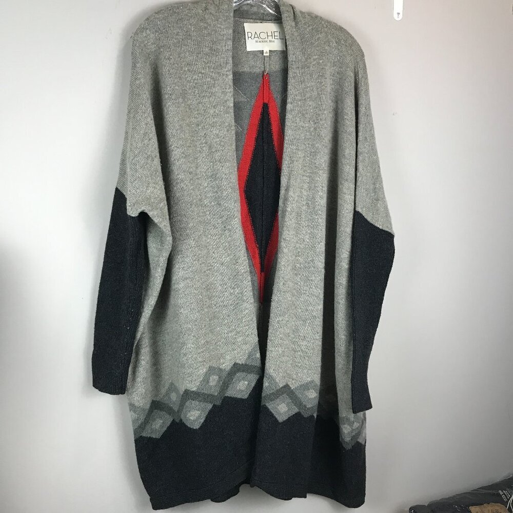 Women's Rachel Roy Wool Blend Open Front Aztec design Cardigan Size S